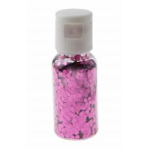 Tube de paillettes fuchsia hexagonales