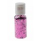 Tube de paillettes fuchsia hexagonales