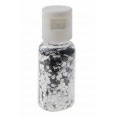 Tube de paillettes argent hexagonales 