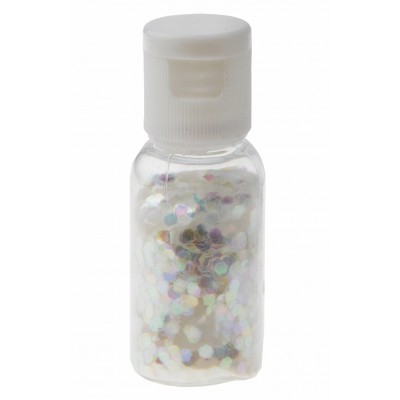 Tube de paillettes blanc hexagonales