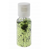 Tube de paillettes vert anis hexagonales