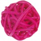 Mini boules en rotin (x12) fuchsia 