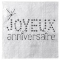 Serviettes Joyeux anniversaire (x20) gris