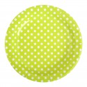 Assiettes à pois (x10) vert anis