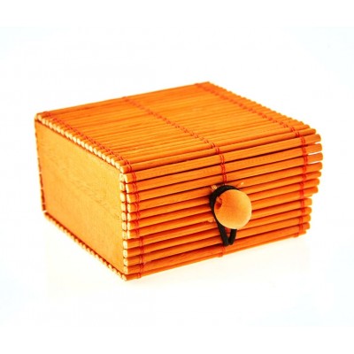 Coffre en rotin orange