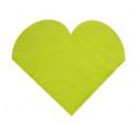 Serviettes de table forme coeur (x20) vert anis
