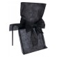 Housses de chaise noires (x10) + noeud en non tissé