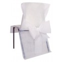 Housses de chaise blanches (x10) + noeud en non tissé