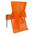 Housses de chaise orange ( x10) + noeud en non tissé