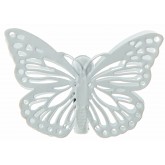 Papillons ciselés sur pince (x4) blanc