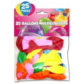 Ballons de couleur (x25) multicolore