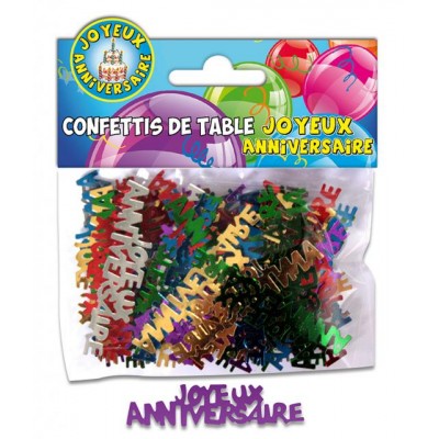 Confettis de table Joyeux anniversaire multicolore