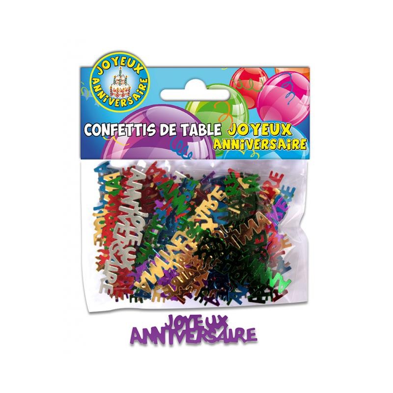 Confettis de table  Joyeux Anniversaire  Argenté - Décorations