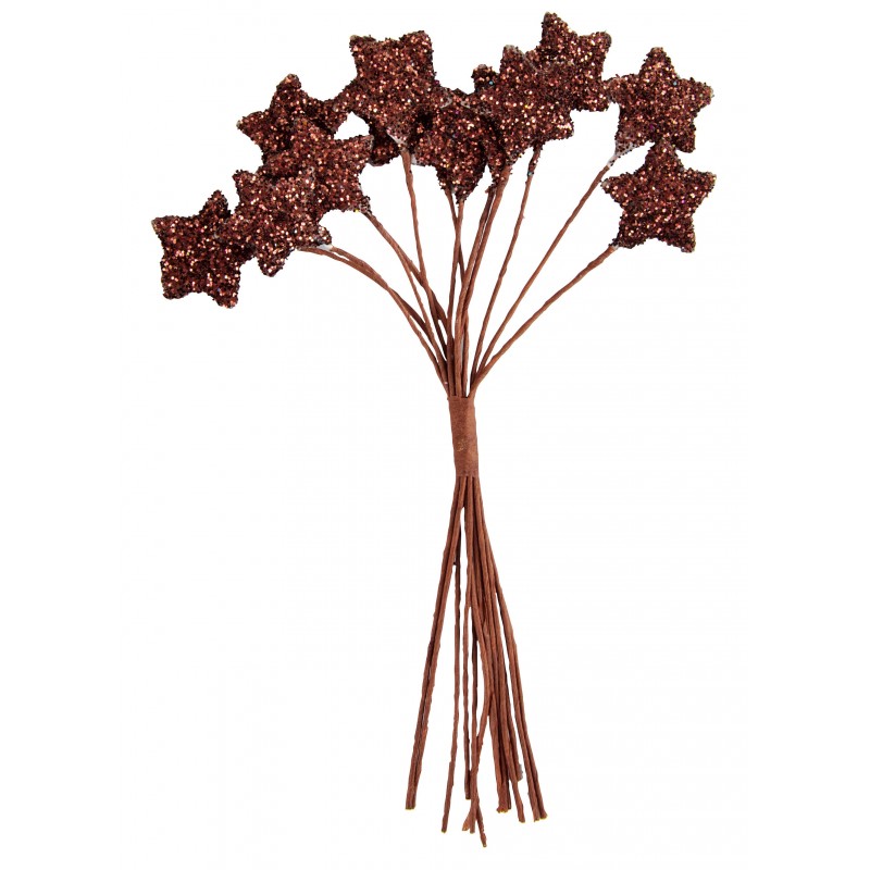 Lot De 12 Étoiles Pailletées Rouges En Polystyrène - 4.5 Cm - Décoration Fête, Noël