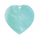 Nacres colorées forme cœur (x6) turquoise