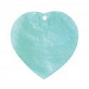 Nacres colorées forme cœur (x6) turquoise