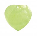 Nacres colorées forme cœur (x6) vert anis