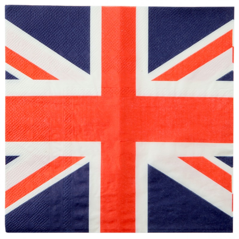 Serviettes drapeau Angleterre (x20) - MaPlusBelleDeco.com