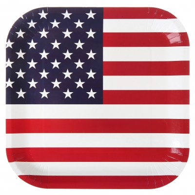 Assiettes drapeau USA (x10)