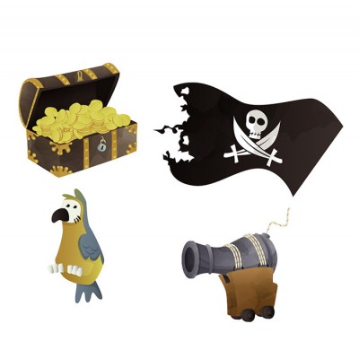 Confettis pirates en bois (x16)