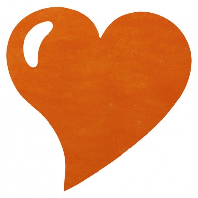 Sets de table coeur en non tissé orange (x50)