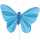 Papillons unis sur tige (x6) turquoise