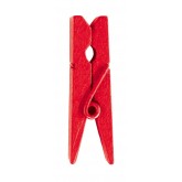 Mini pinces en bois peint rouge (x24)