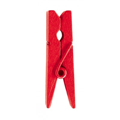 Mini pinces en bois peint rouge (x24)
