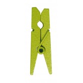 Mini pinces en bois peint vert anis (x24)