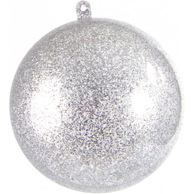 Petite boule transparente pailletée argent