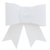 Noeuds pailletés sur pince (x2) blanc