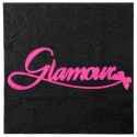 Serviettes de table "glamour" (x20) noir & fuchsia