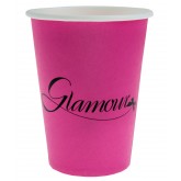 Gobelets "Glamour" (x10) fuchsia noir