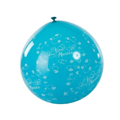 Ballon géant vive les mariés turquoise