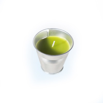 Bougie citronnelle verte et son pot en zinc (x3)