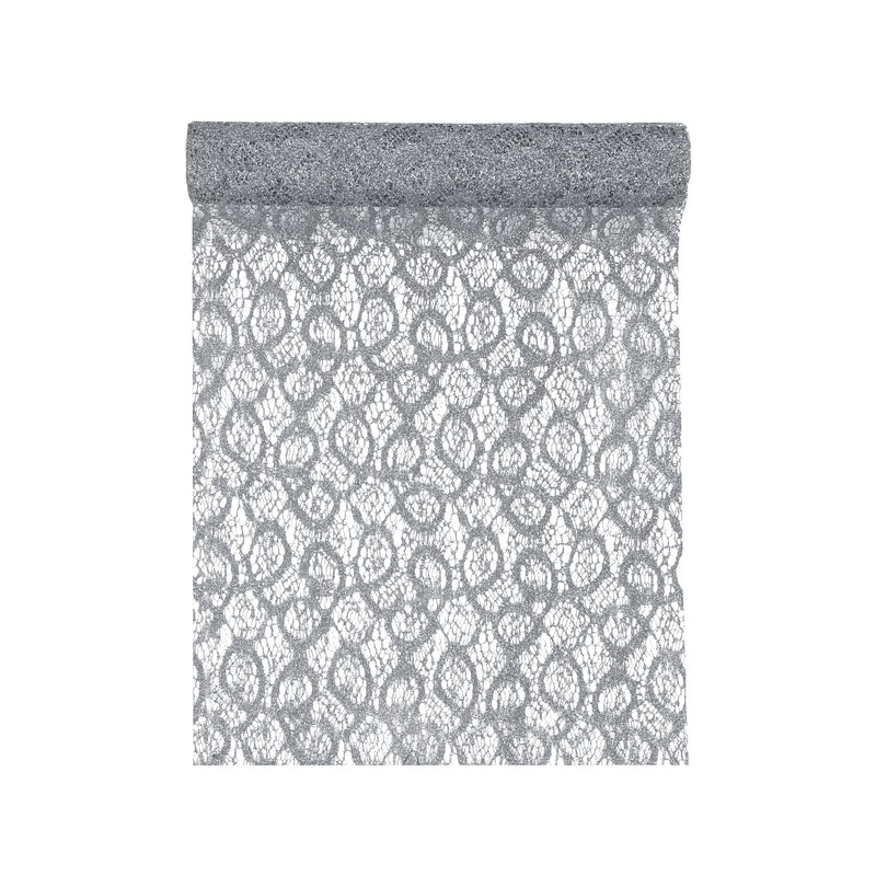 Chemin De Table Dentelle Metallique Argent Maplusbelledeco Com