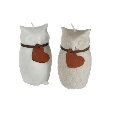 Bougies couple de hibou et chouette avec pendentif coeur