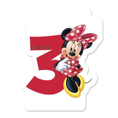 Bougie d'anniversaire Minnie - 3 ans