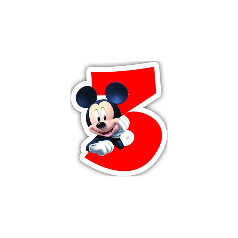 6953 bougie 3 ans mickey mouse gateau anniversaire enfant
