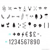 Set de lettres NOMBRES ET SYMBOLES pour Lightbox 