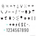 Set de lettres NOMBRES ET SYMBOLES pour Lightbox 