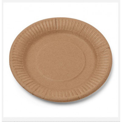 Assiettes en carton Kraft Diam.18 cm ( x20)