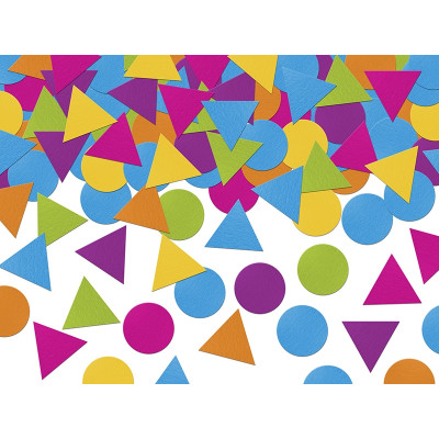 Confettis ronds et triangles multicolores