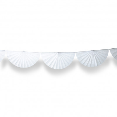 Guirlande éventail blanc 3 m