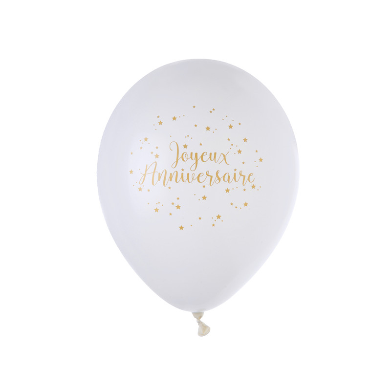 Ballon Joyeux Anniversaire Metallise X8 Maplusbelledeco Com