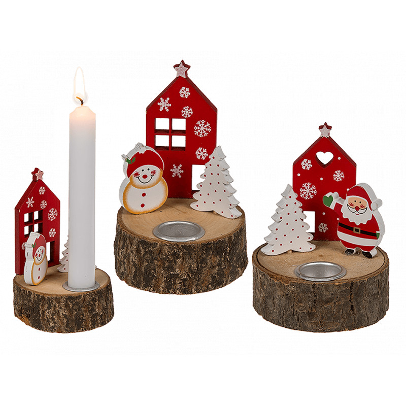 Bougeoir de Noël en bois - MaPlusBelleDeco.com