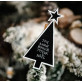 3 pinces sapin "joie amour bonheur" bois noir & blanc