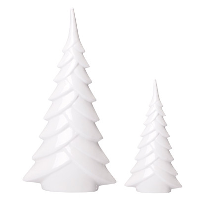 2 SAPINS BLANCS en porcelaine