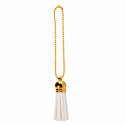 Tassels blancs et chainettes dorées x 6