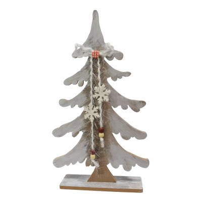 Sapin de Noël en bois pailleté 42 cm